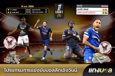 โปรแกรมการแข่งขันบอลลีกเอิงวันนี้